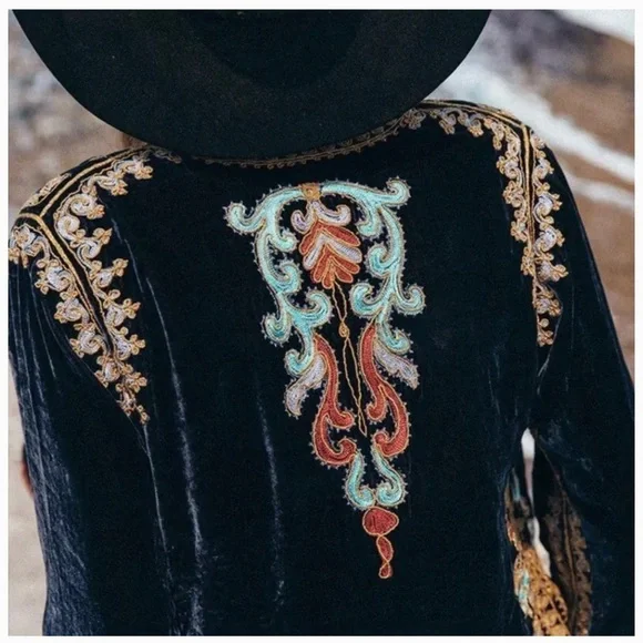 Chasing Unicorns Revolution Jacket M - Navy Silk Velvet IYKYK 🦄 - Picture 2 of 13